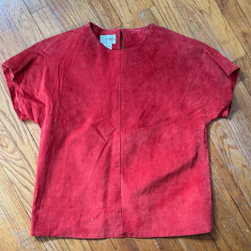 Cedars Red Suede T-Shirt